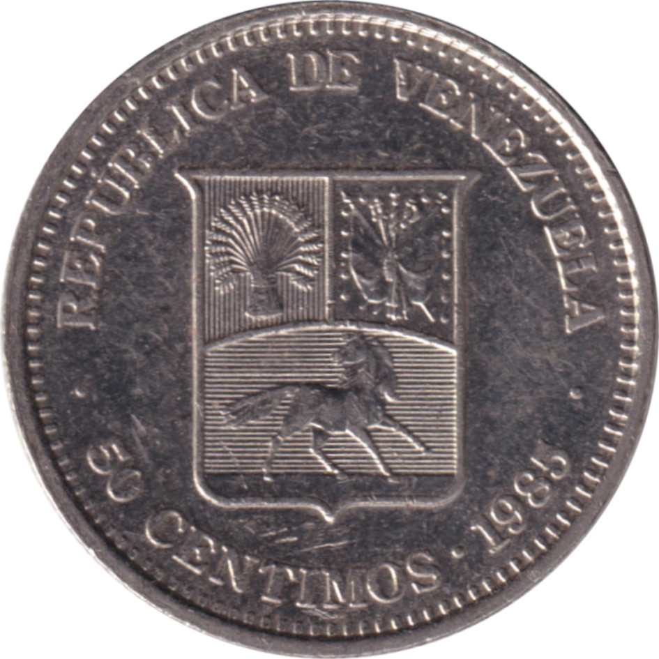 50 centimos - Simon Bolivar - Blason court