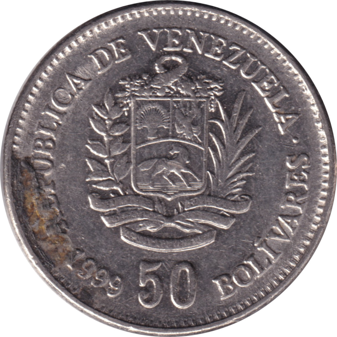 50 bolivares - Simon Bolivar - Armoiries - Petit légende