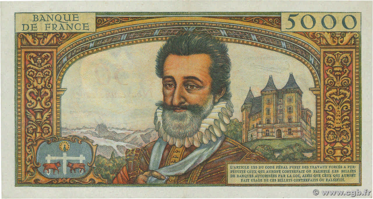 5000 francs - Henri IV