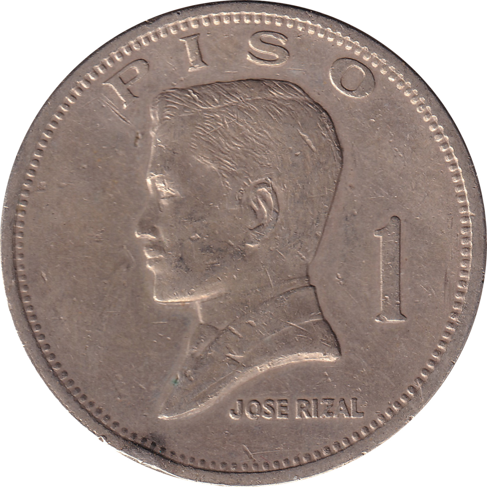 1 piso - José Rizal de profil