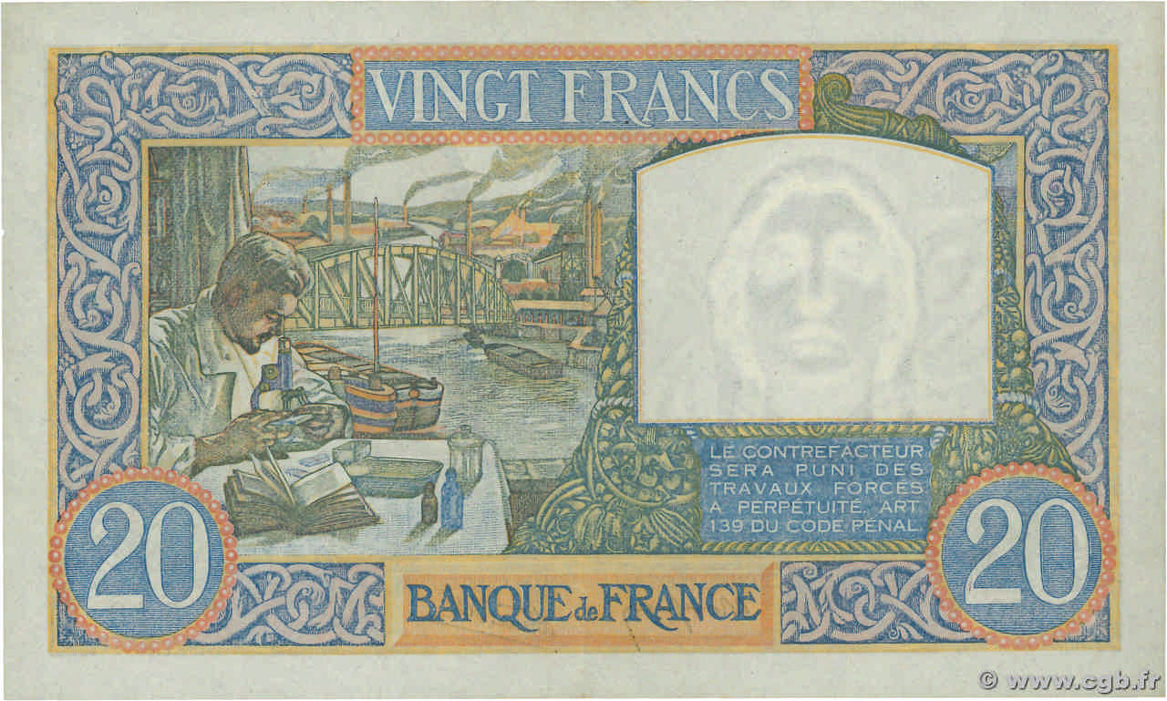 20 francs - Science et Travail