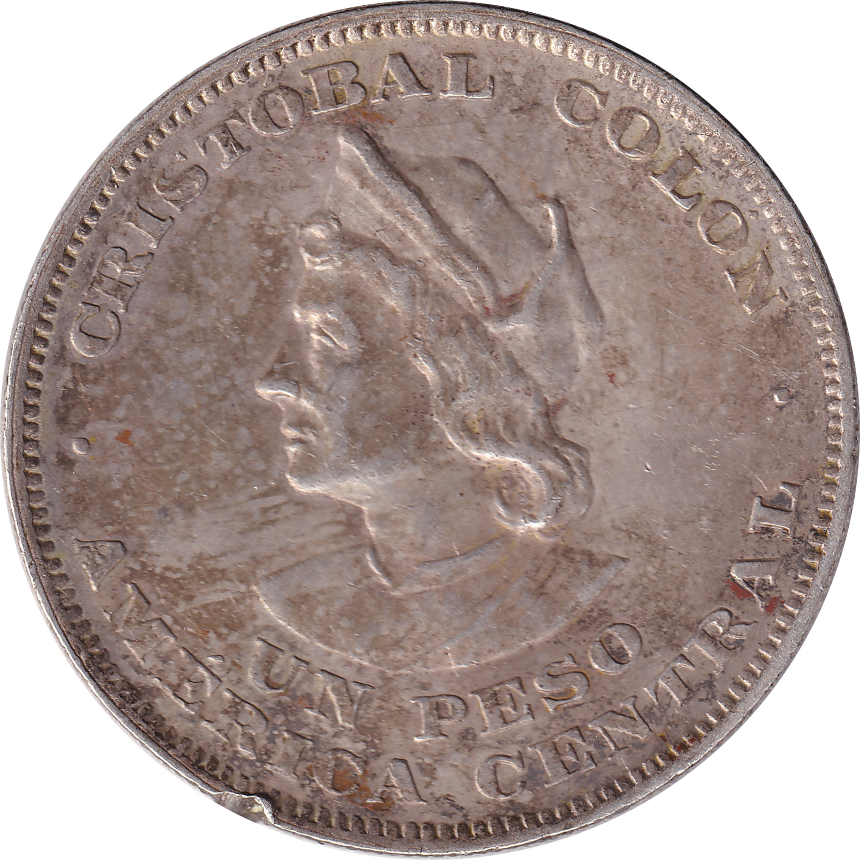 1 peso silver - Christophe Colomb