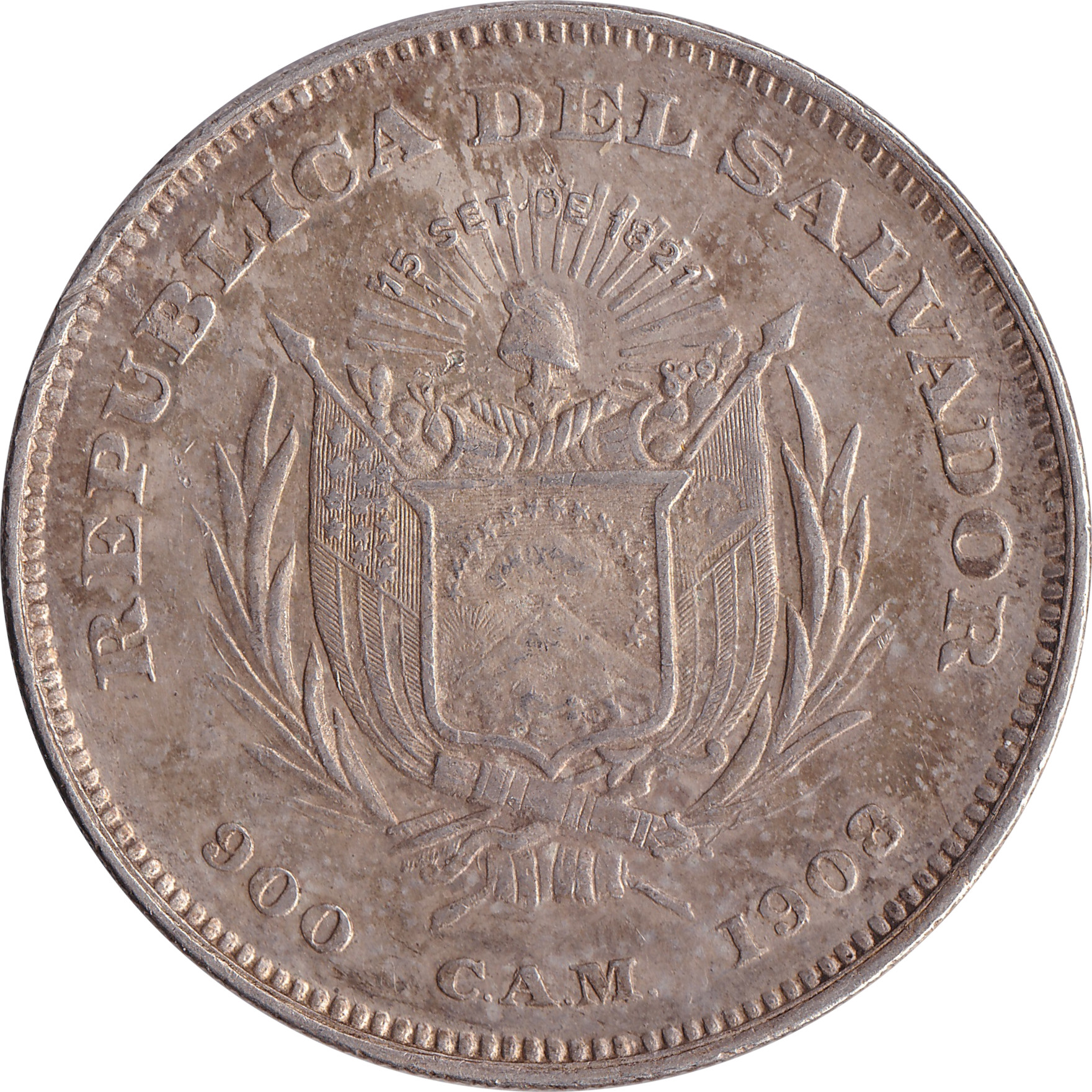 1 peso silver - Christophe Colomb