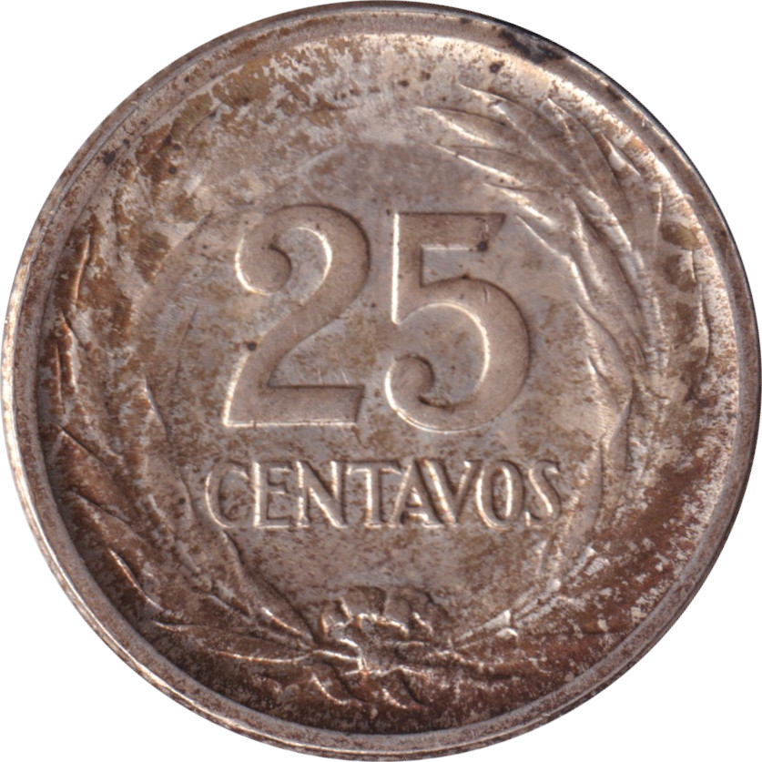 25 centavos silver - Jose Matias Delgado