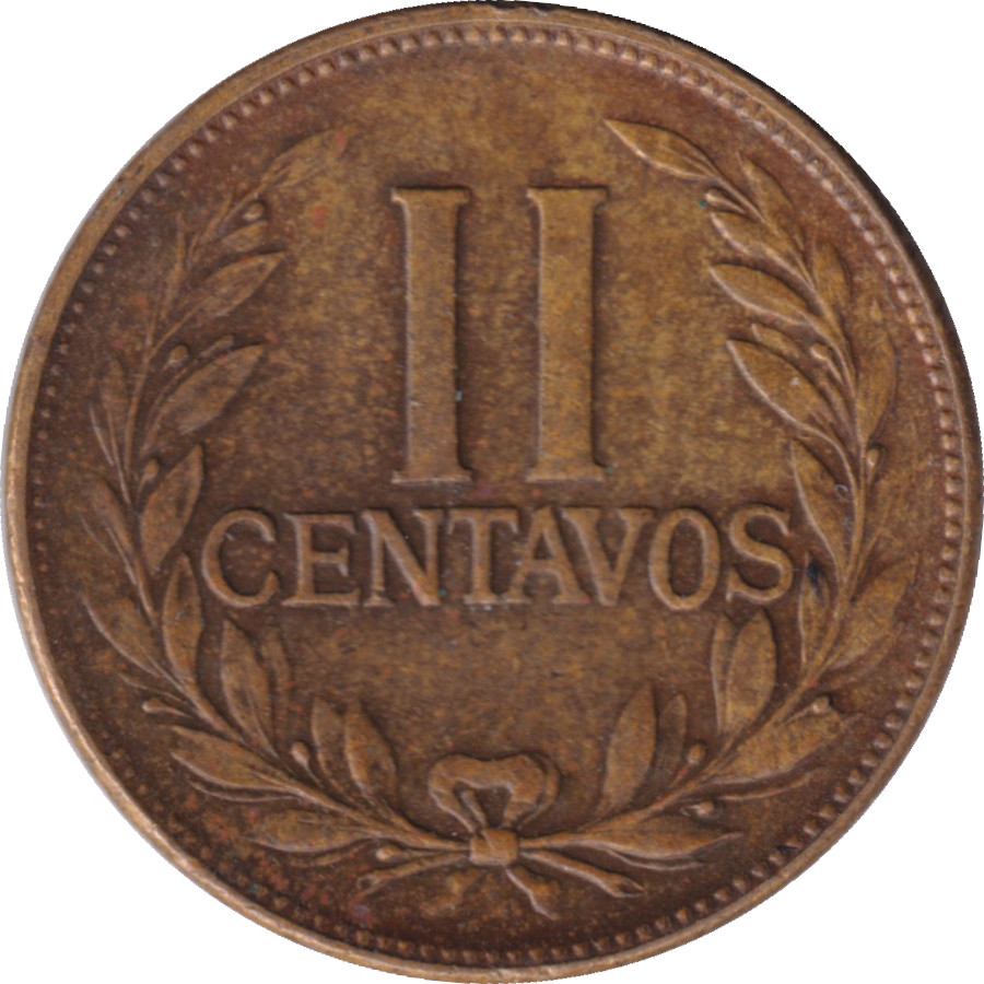 2 centavos - Tête de la République - Continued Legend