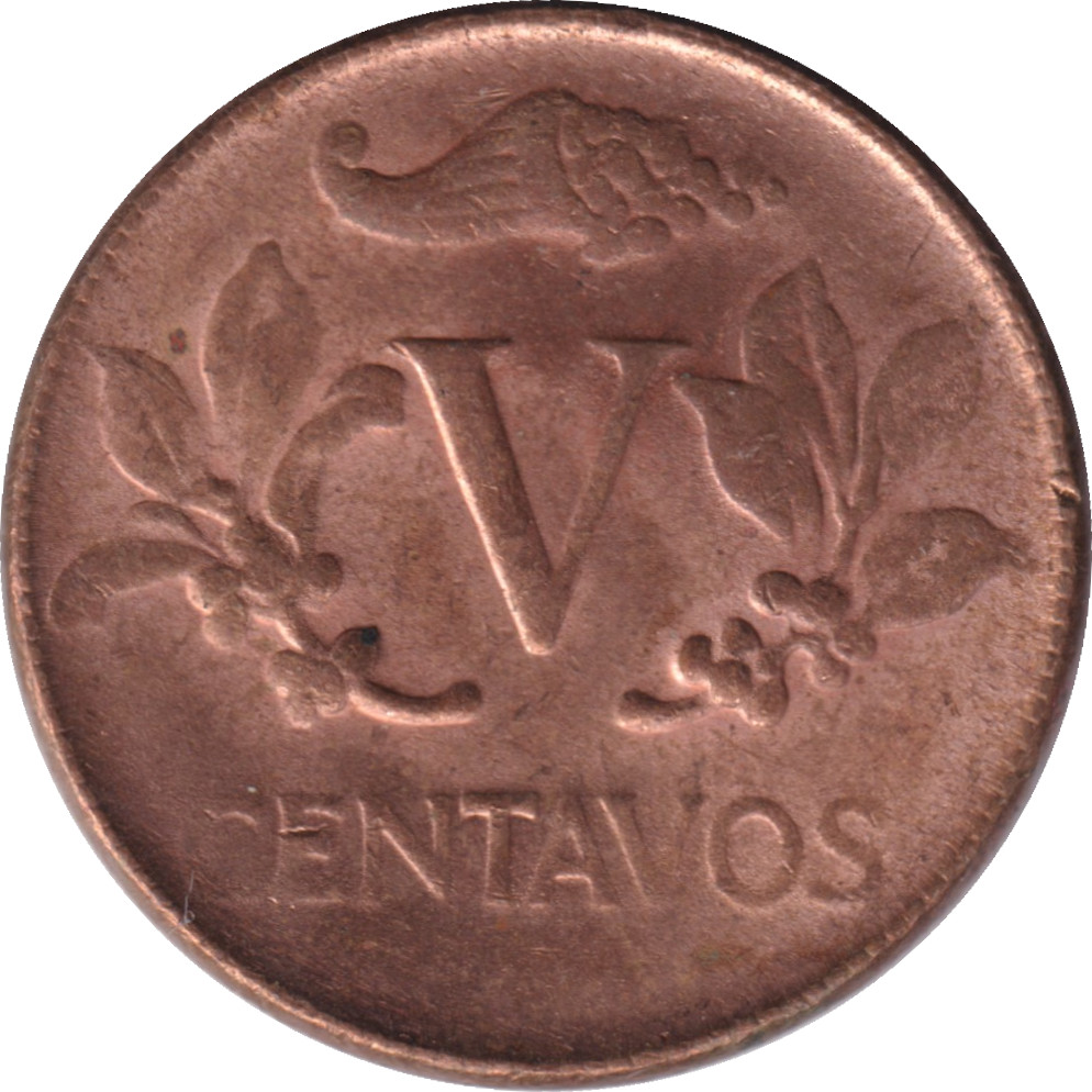 5 centavos - Bonnet de la Liberté - Bronze