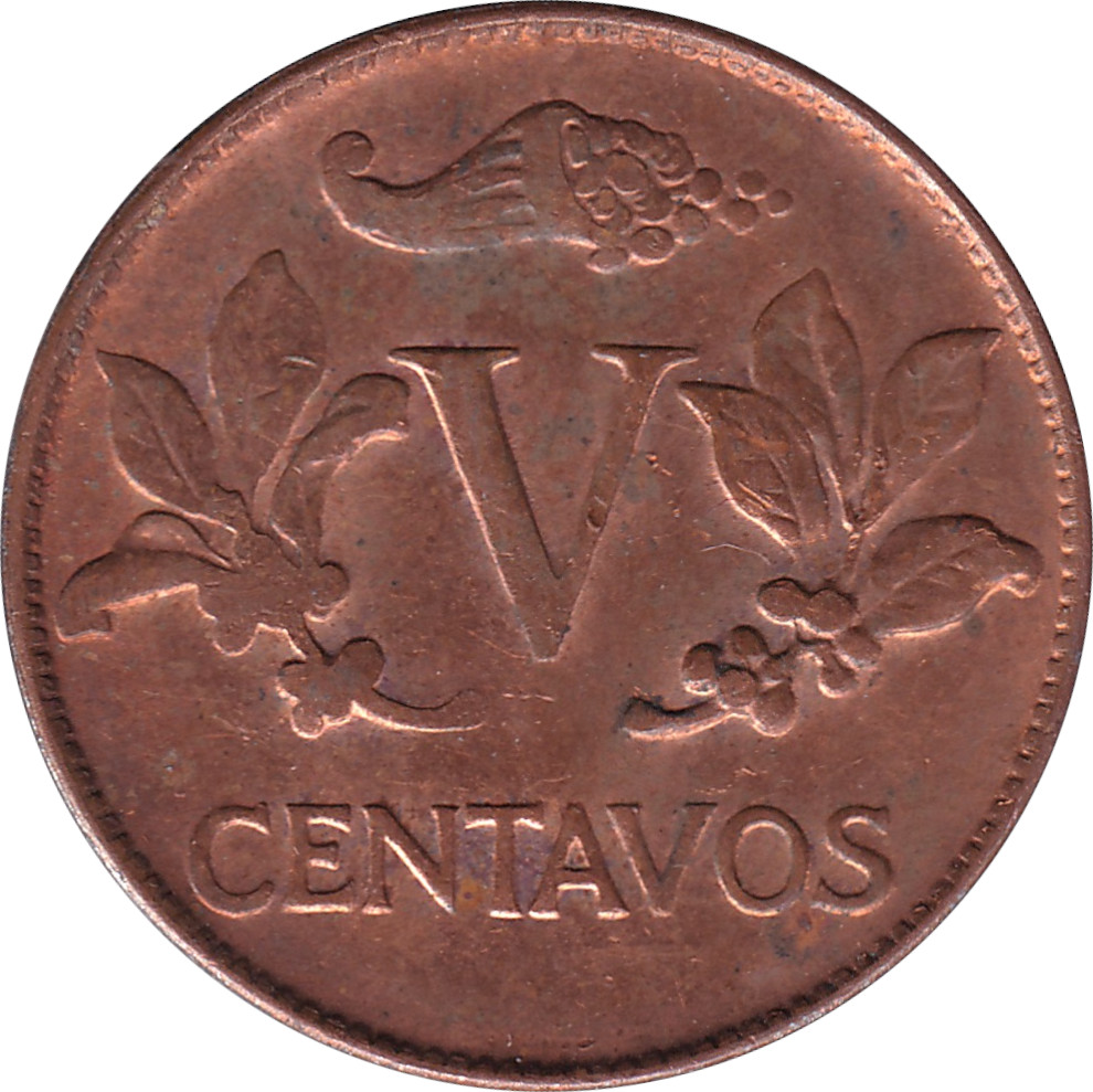 5 centavos - Bonnet de la Liberté - Acier cuivré