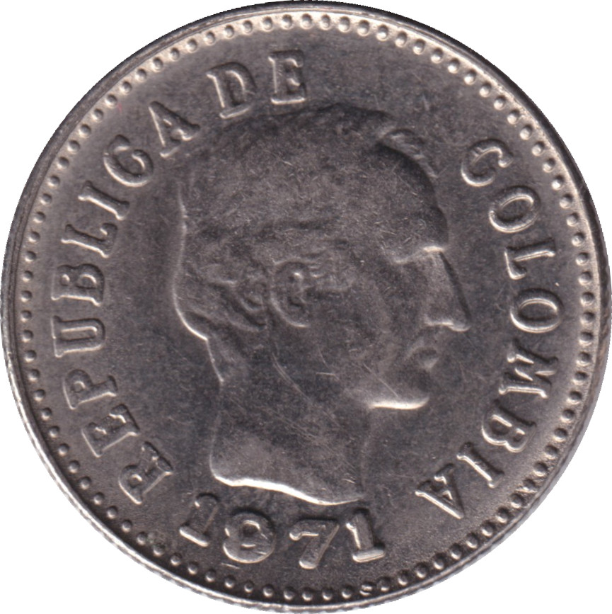 10 centavos - Santander - Small Head - Divided legend