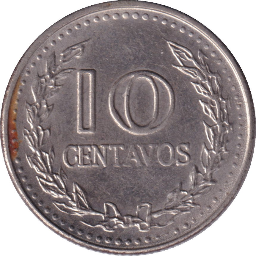 10 centavos - Santander - Small Head - Continued Legend