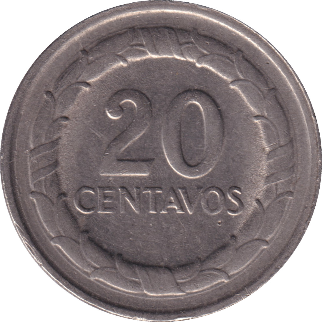 20 centavos - Santander - Grande tête - Acier nickelé