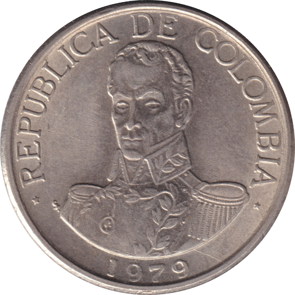 1 peso - Simon Bolivar facing