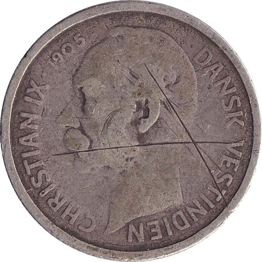 10 cents silver - Christian IX - Tête à gauche