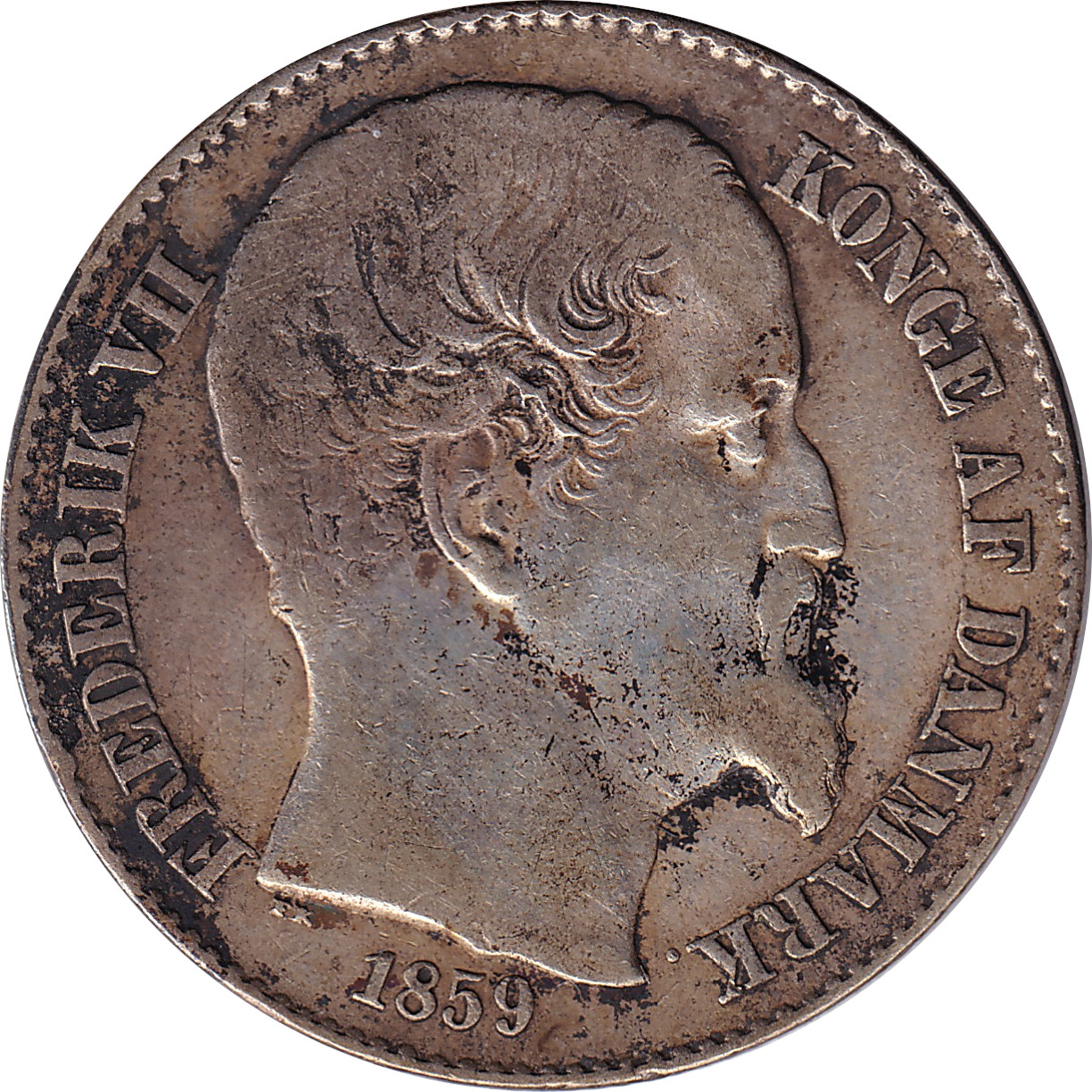 20 cents silver - Frédéric VII - Young head