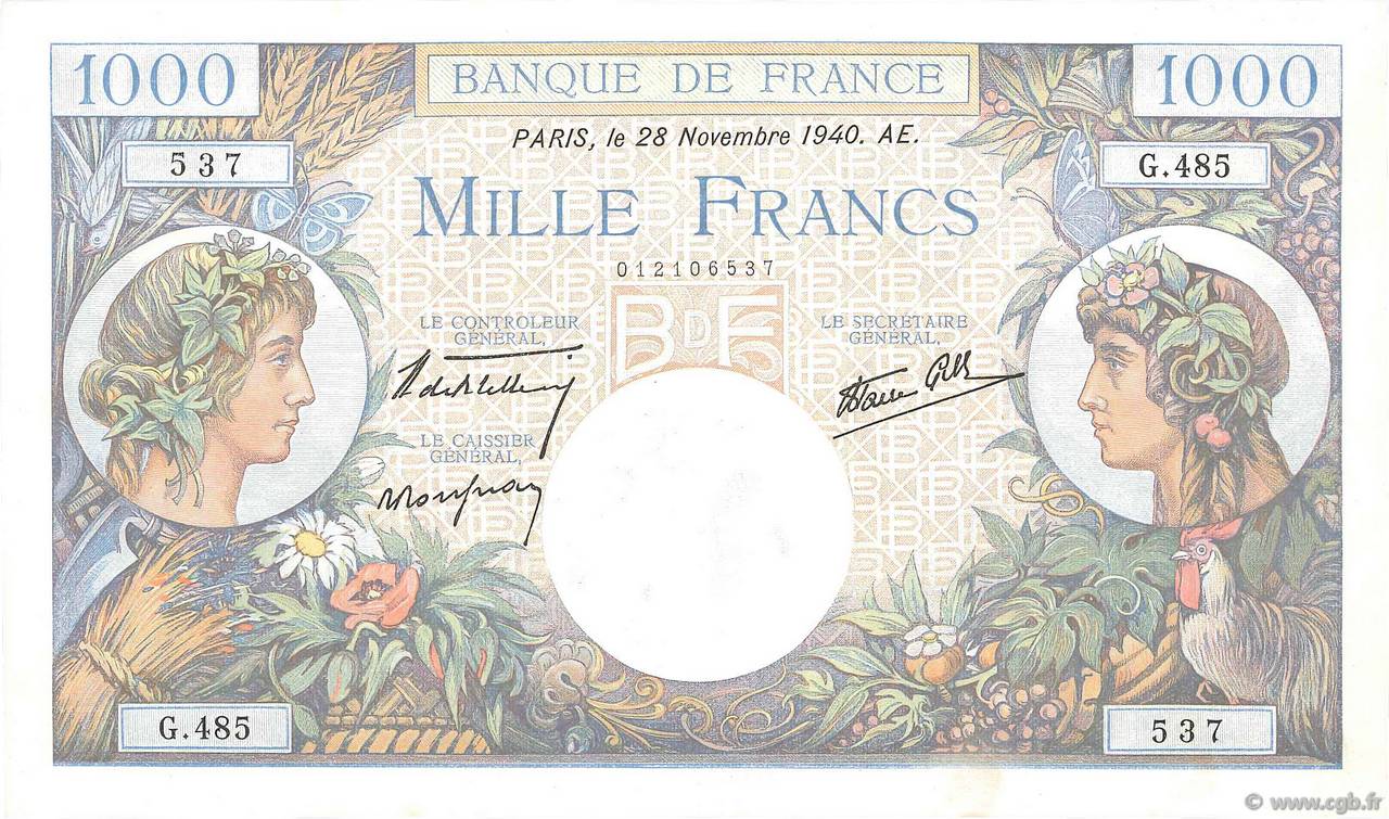 1000 francs - Commerce et Industrie