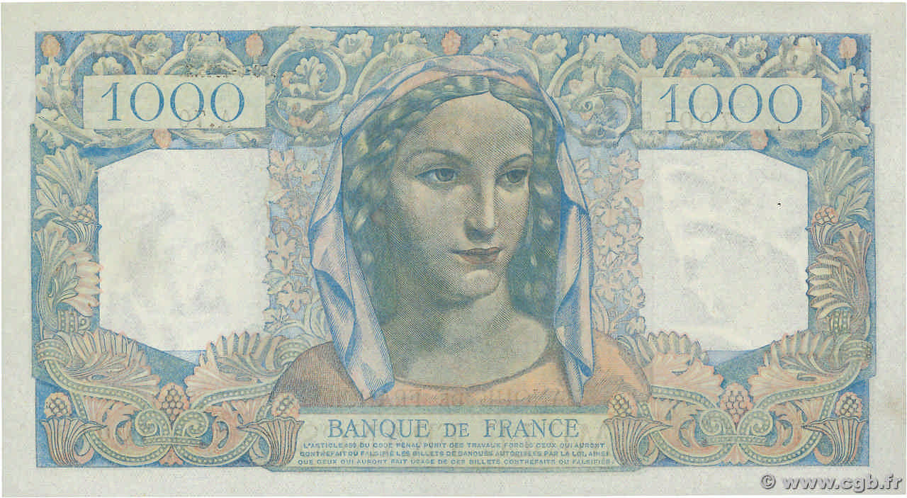 1000 francs - Minerve et Hercule