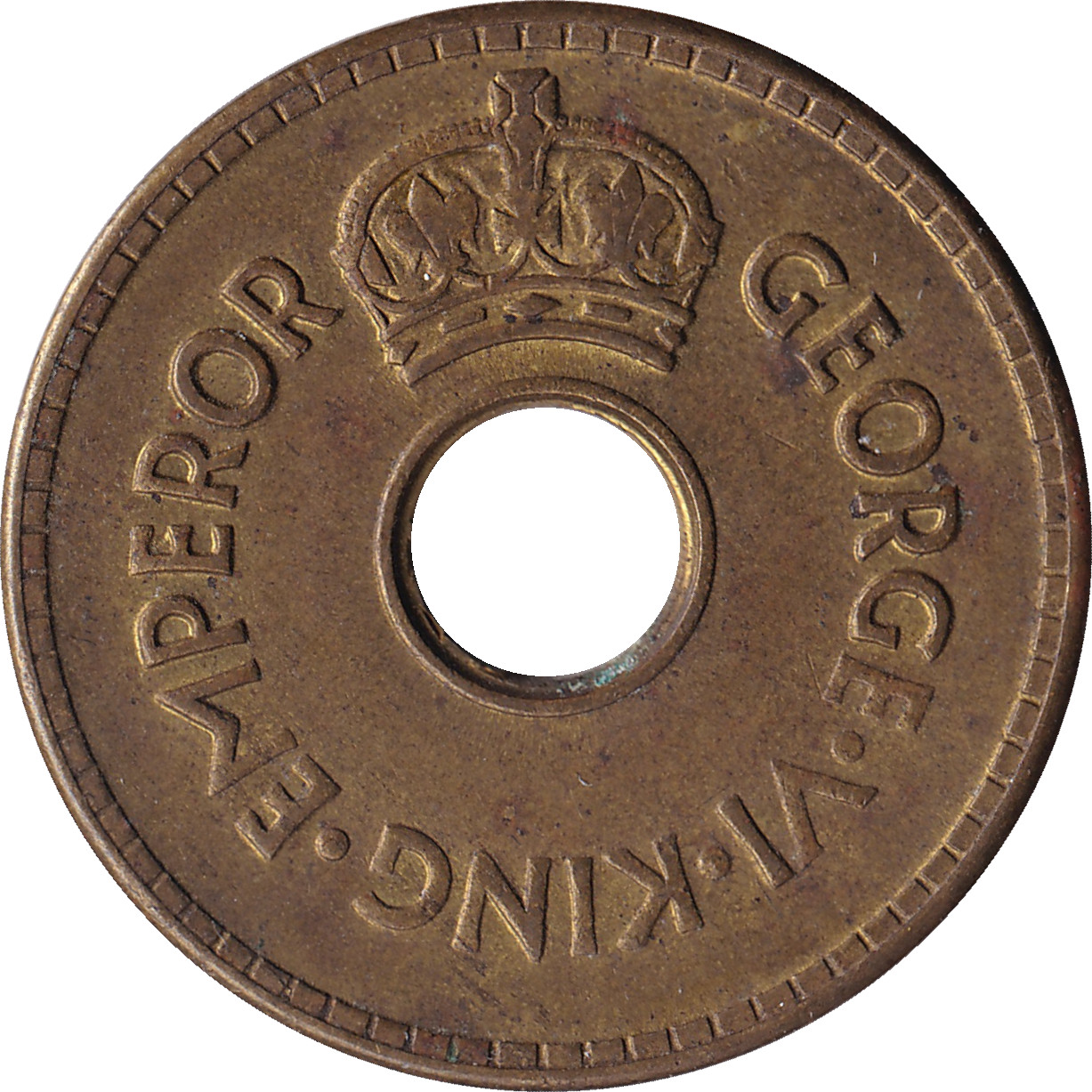 1 penny - Georges VI - Empereur - Laiton