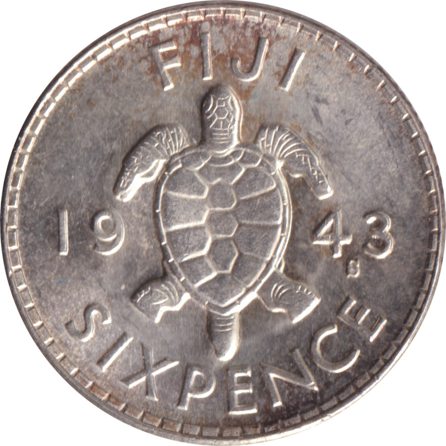 6 pence argent - Georges VI - Petite tête