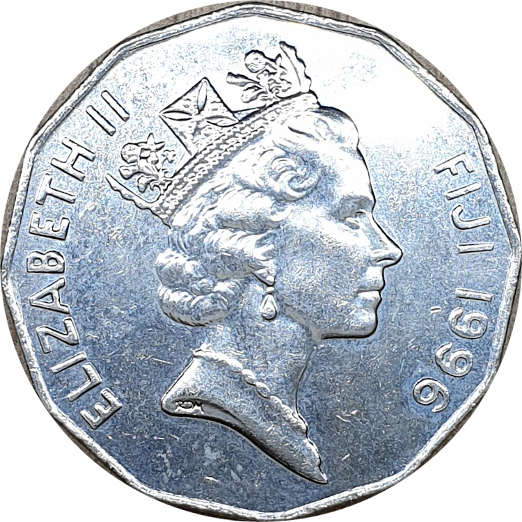 50 cents - Élizabeth II - Mature head - Steel plated Nickel