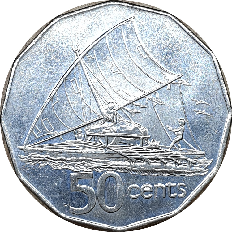 50 cents - Élizabeth II - Mature head - Steel plated Nickel