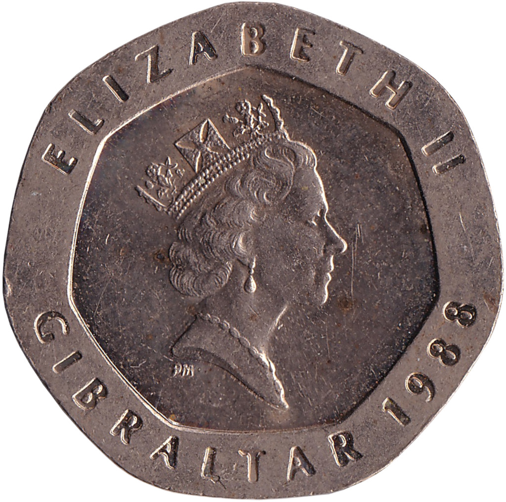 20 pence - Elizabeth II - Mature head