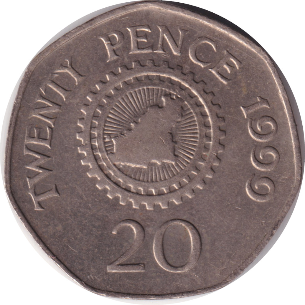 20 pence - Elizabeth II - Tête agée