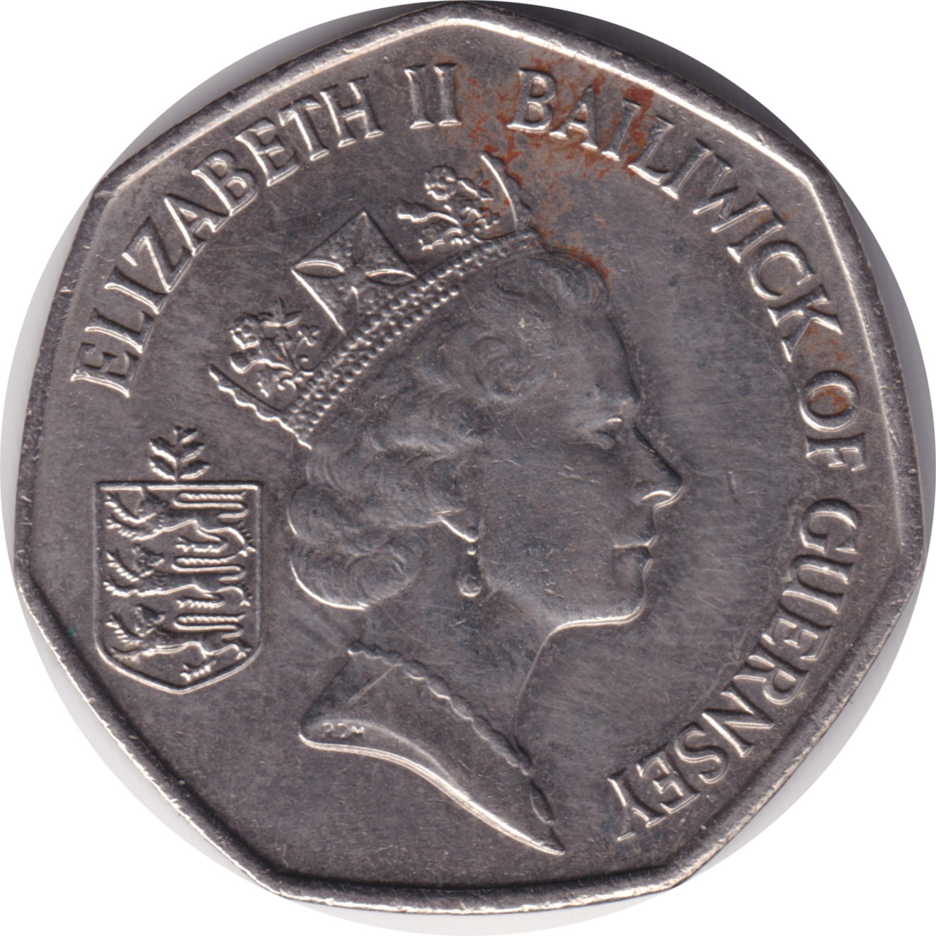 50 pence - Elizabeth II - Tête mature - Petit module