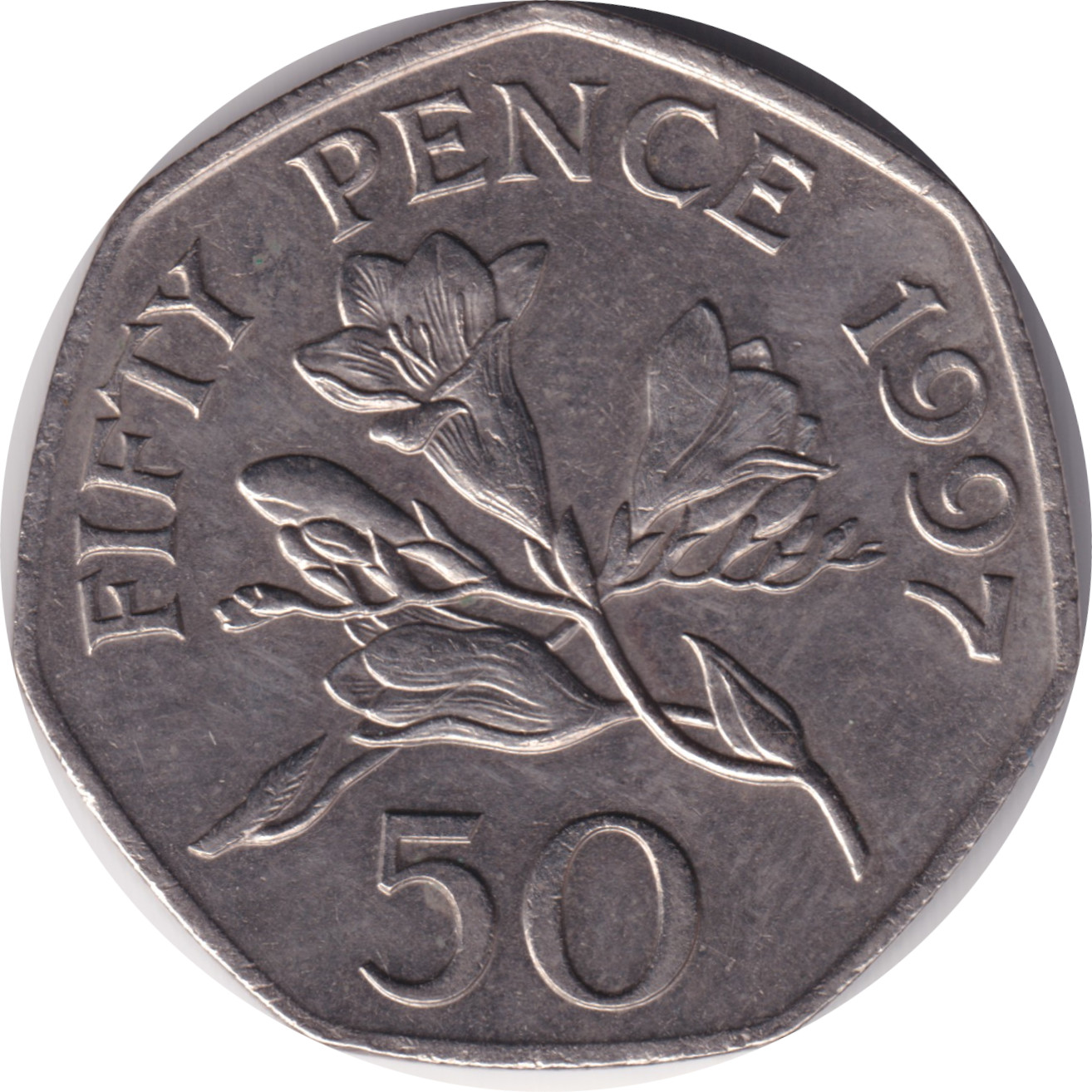 50 pence - Elizabeth II - Tête mature - Petit module