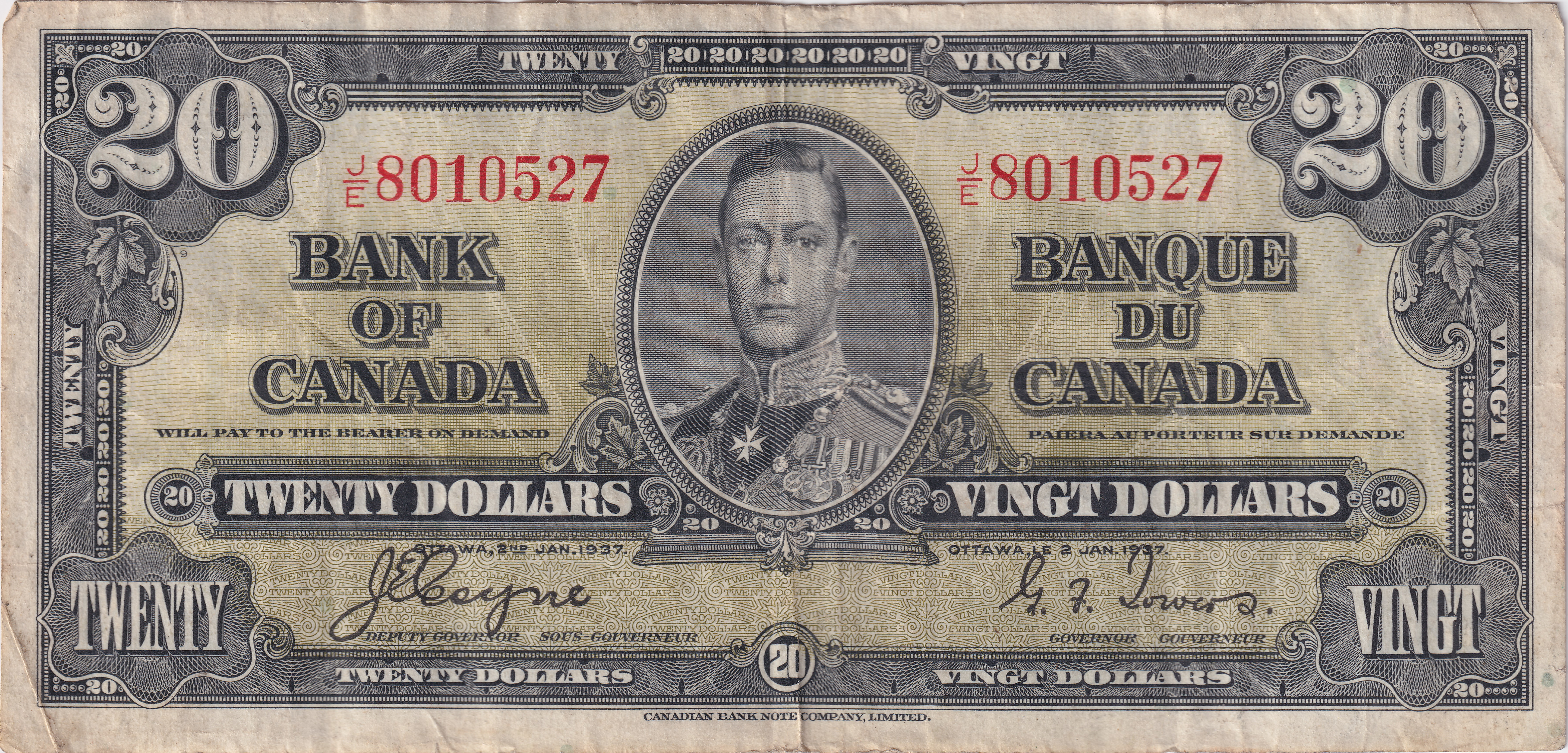 20 dollars - Série 1937 - Georges VI