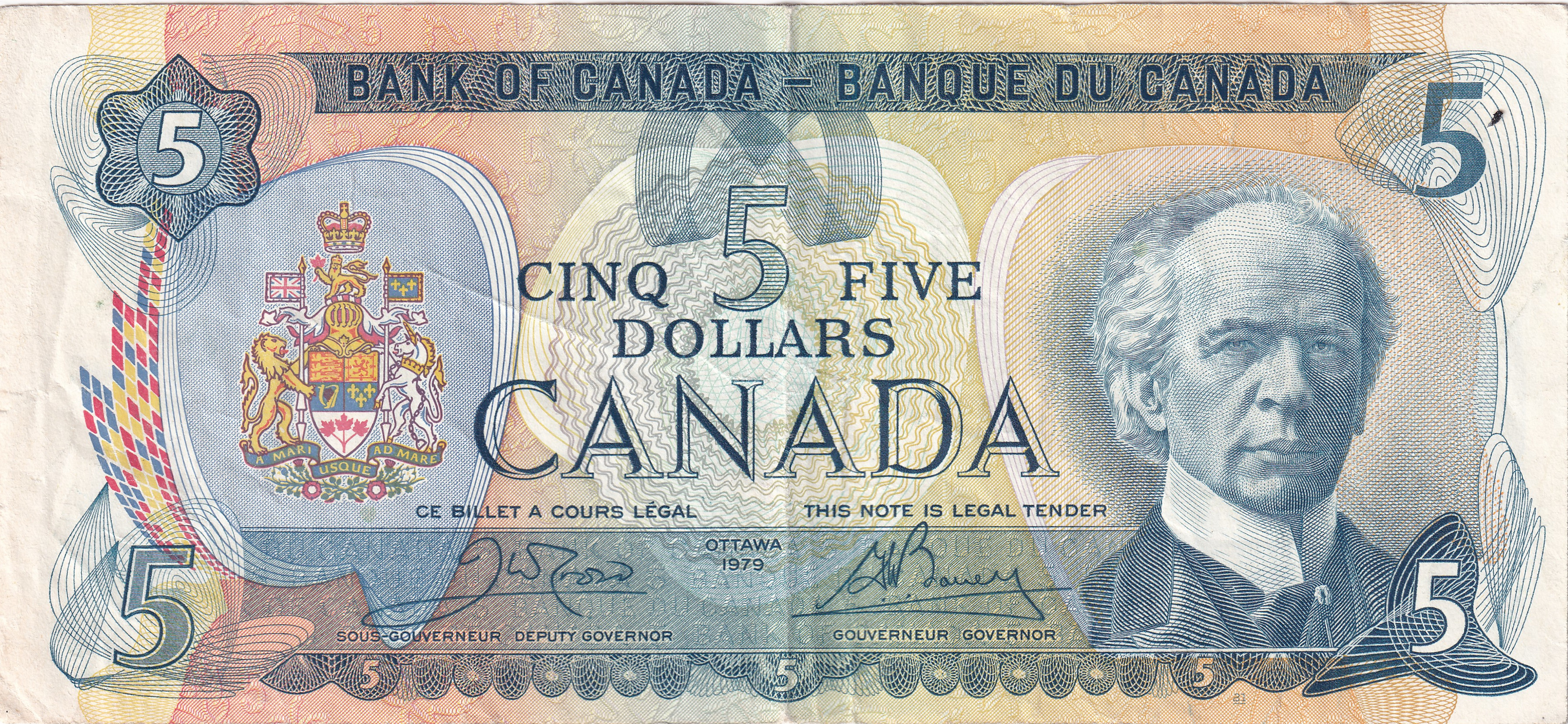 5 dollars - Série 1972-1979 - Sir Wilfrid Laurier