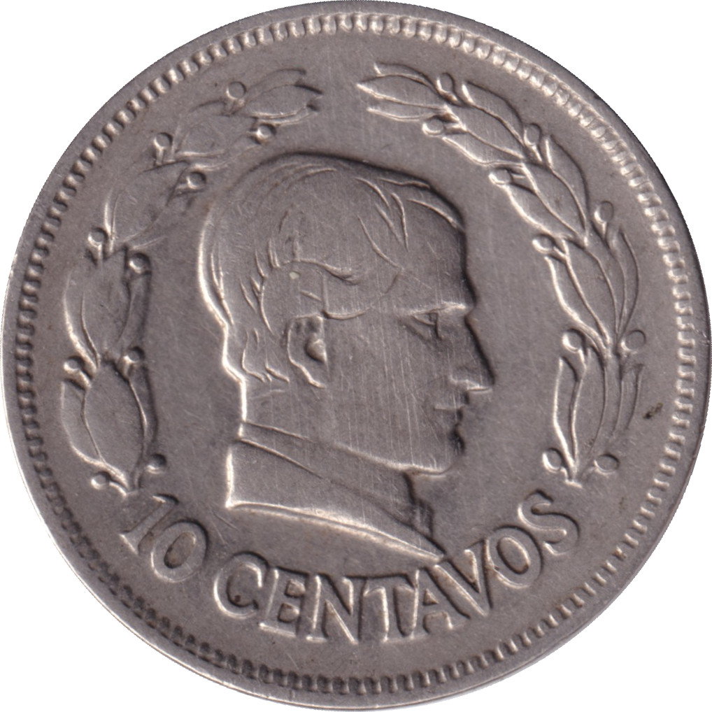 10 centavos - Armoiries - Tête à droite