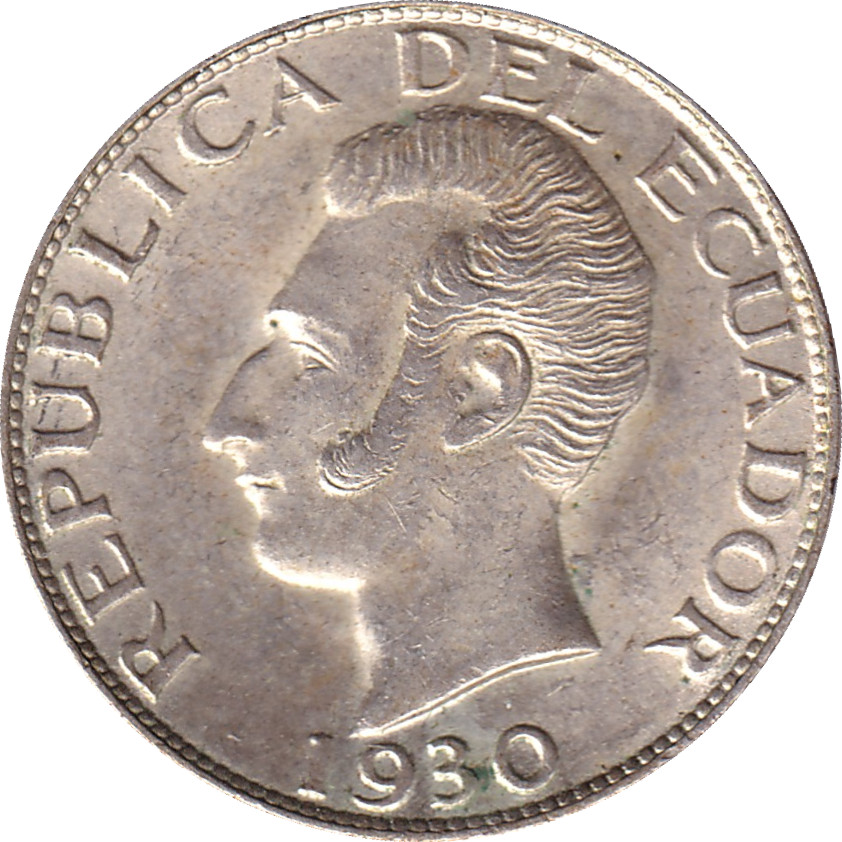 50 centavos silver - Antonio José de Sucre