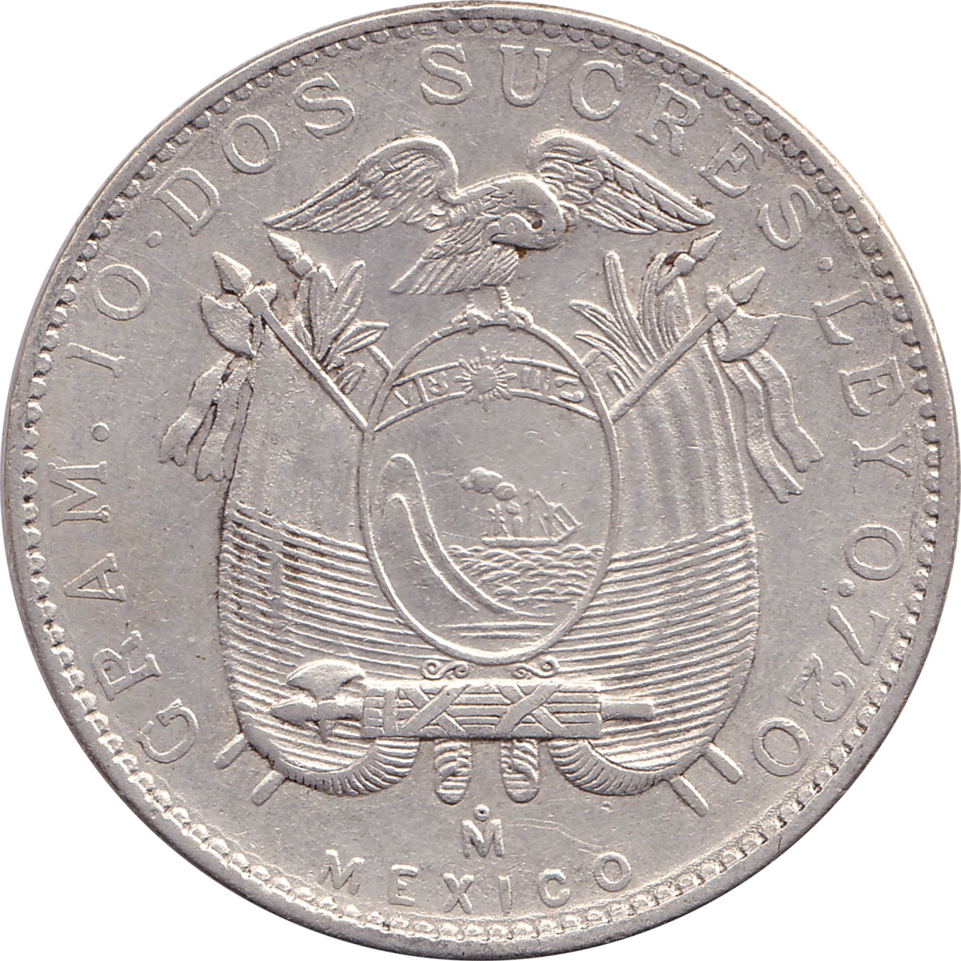 2 sucres silver - Antonio José de Sucre - Type 2