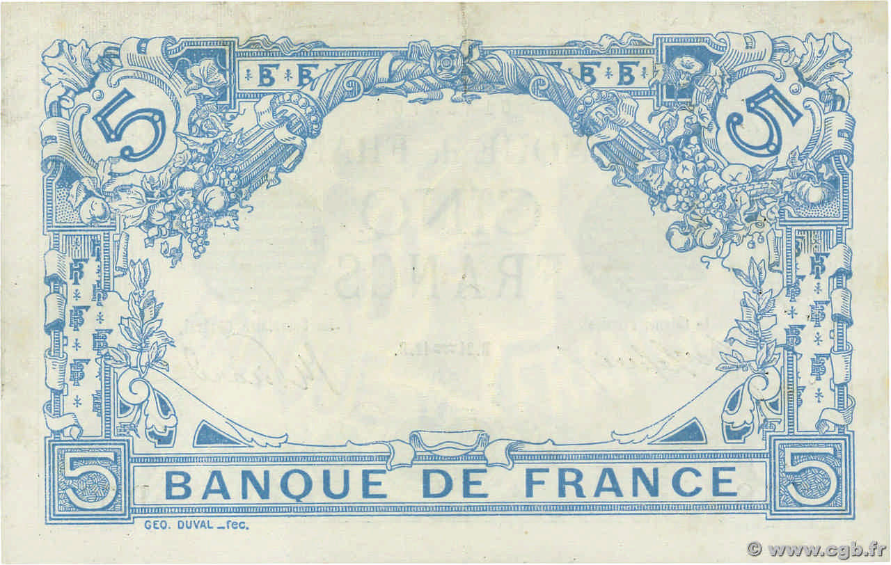 5 francs - Bleu