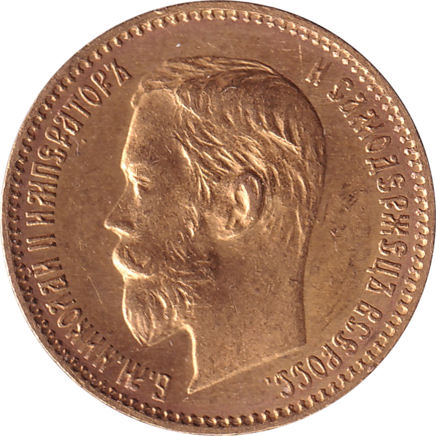 5 ruble or - Nicolas II - Type léger