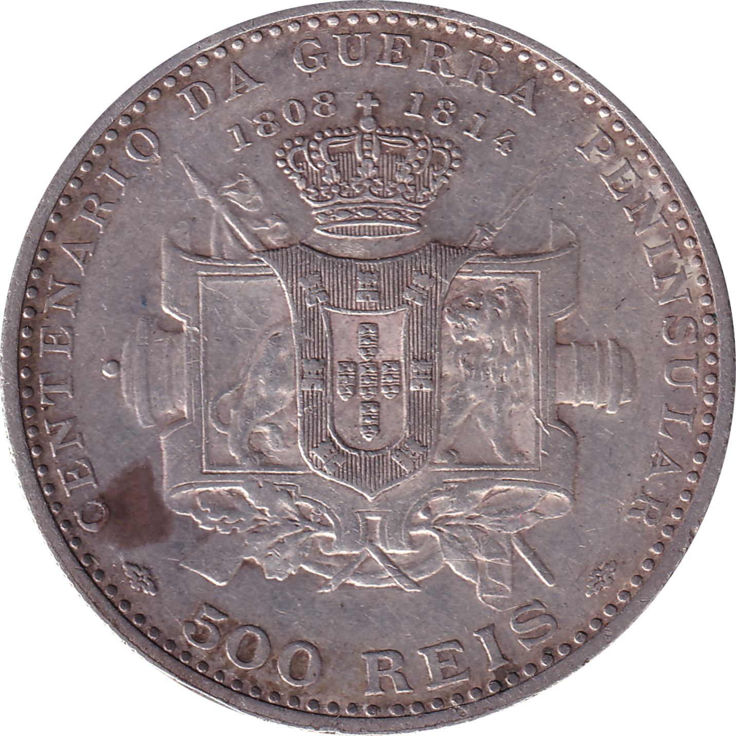 500 reis silver - Guerre ibérique - 100 years