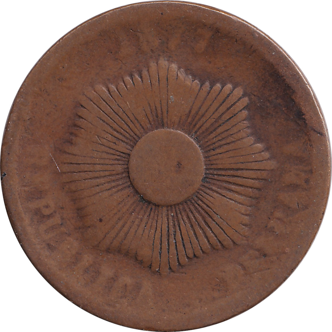 2 centavos - Soleil - Légende en bas - Type 1 - Bronze