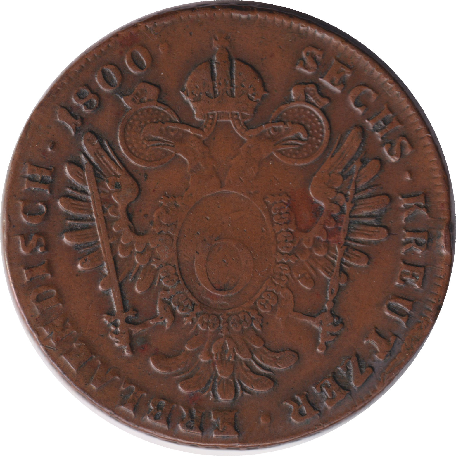 6 kreuzer - Franz II - Cuivre