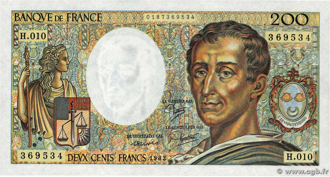 200 francs - Montesquieu