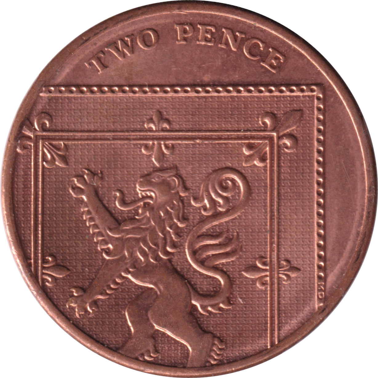 2 pence - Elizabeth II - Tête historique