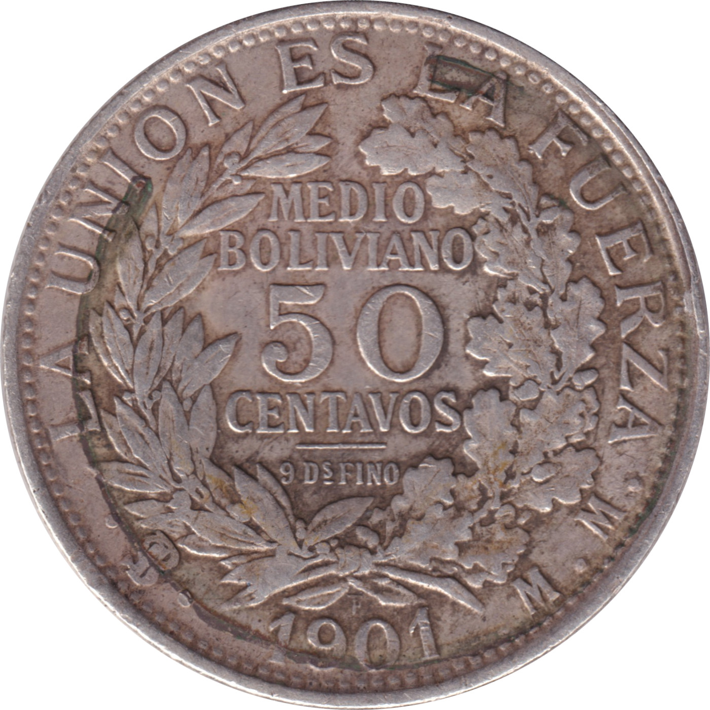 50 centavos silver - Armoiries avec grand aigle