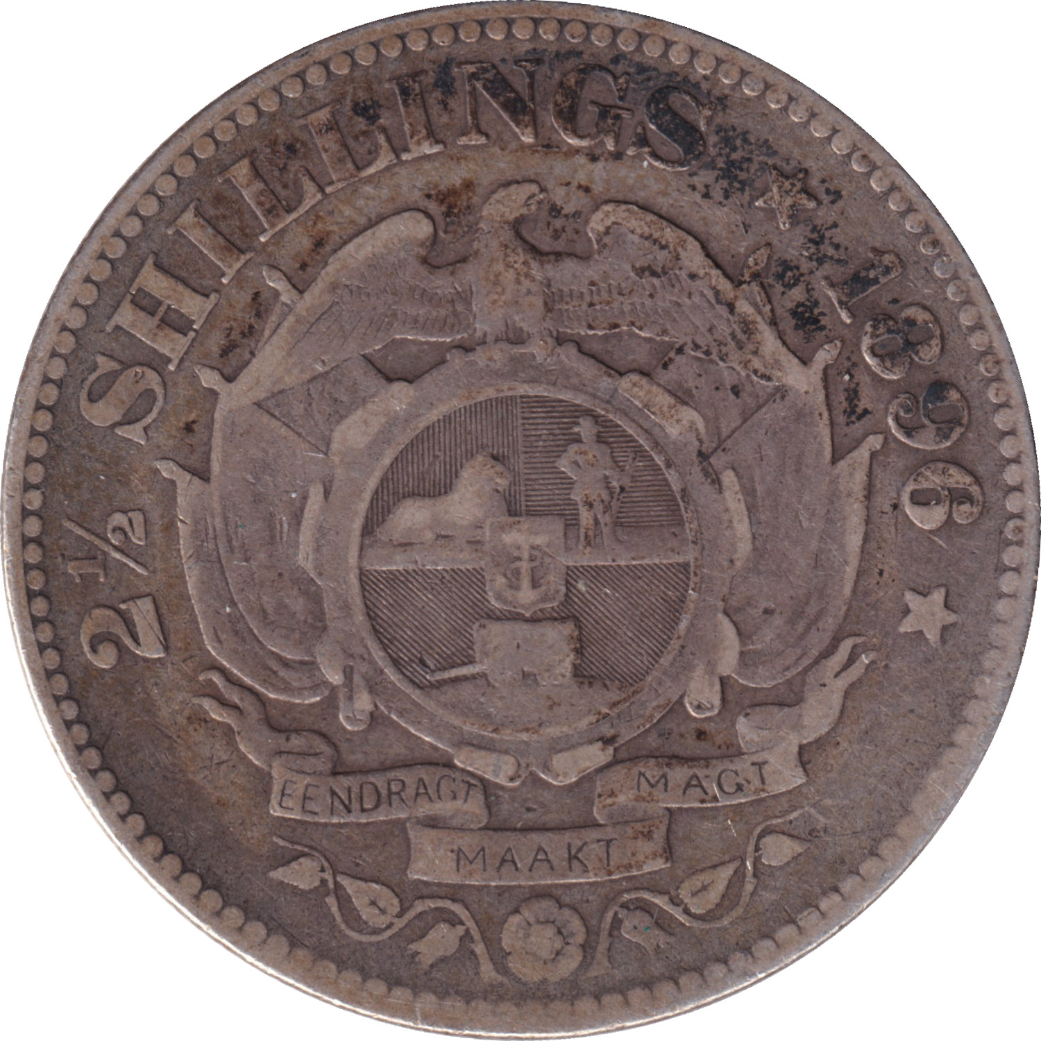 2 1/2 shillings silver - Krugger