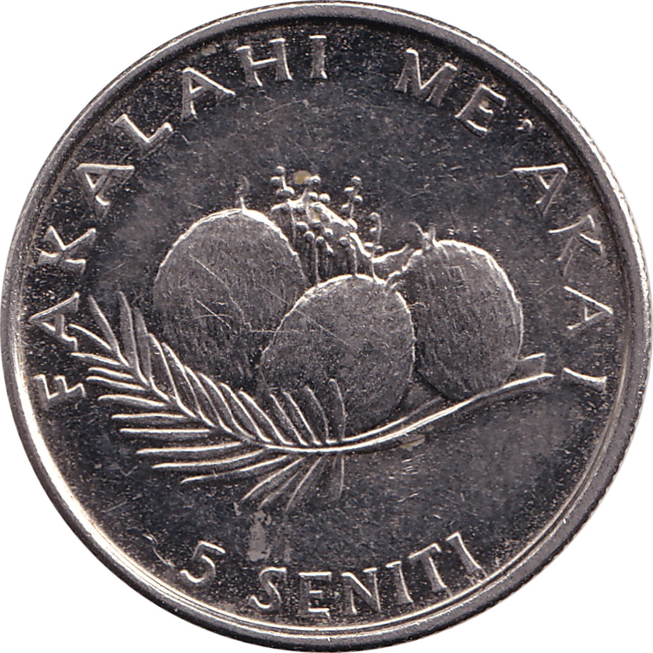 5 seniti - Tauta'ahau IV - Noix de coco - Nickel plate