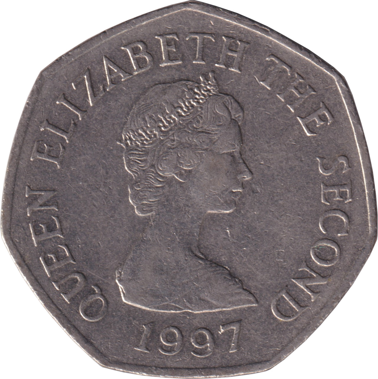 50 pence - Elizabeth II - Buste mature - Grand module