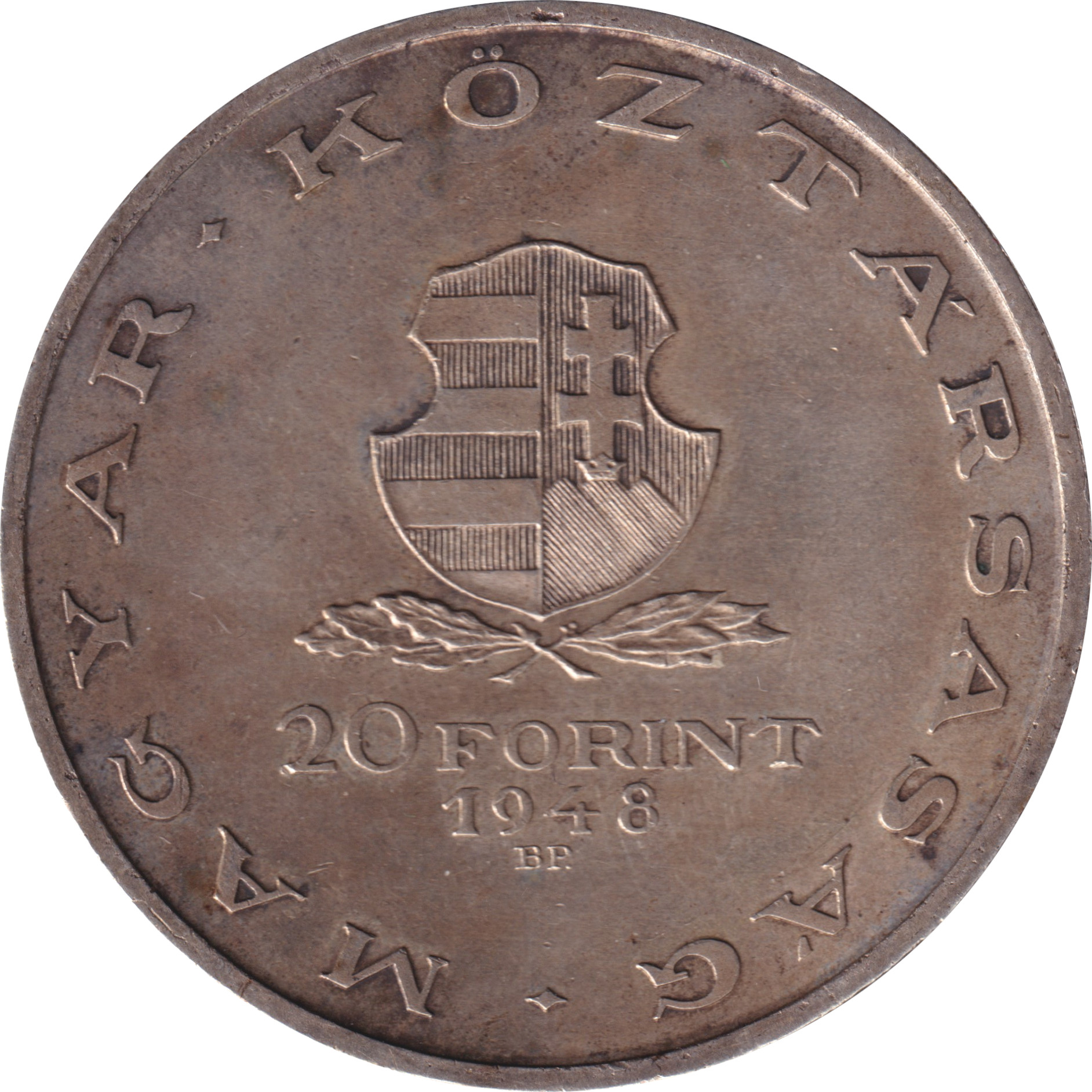 20 forint argent - Révolution - 100 ans