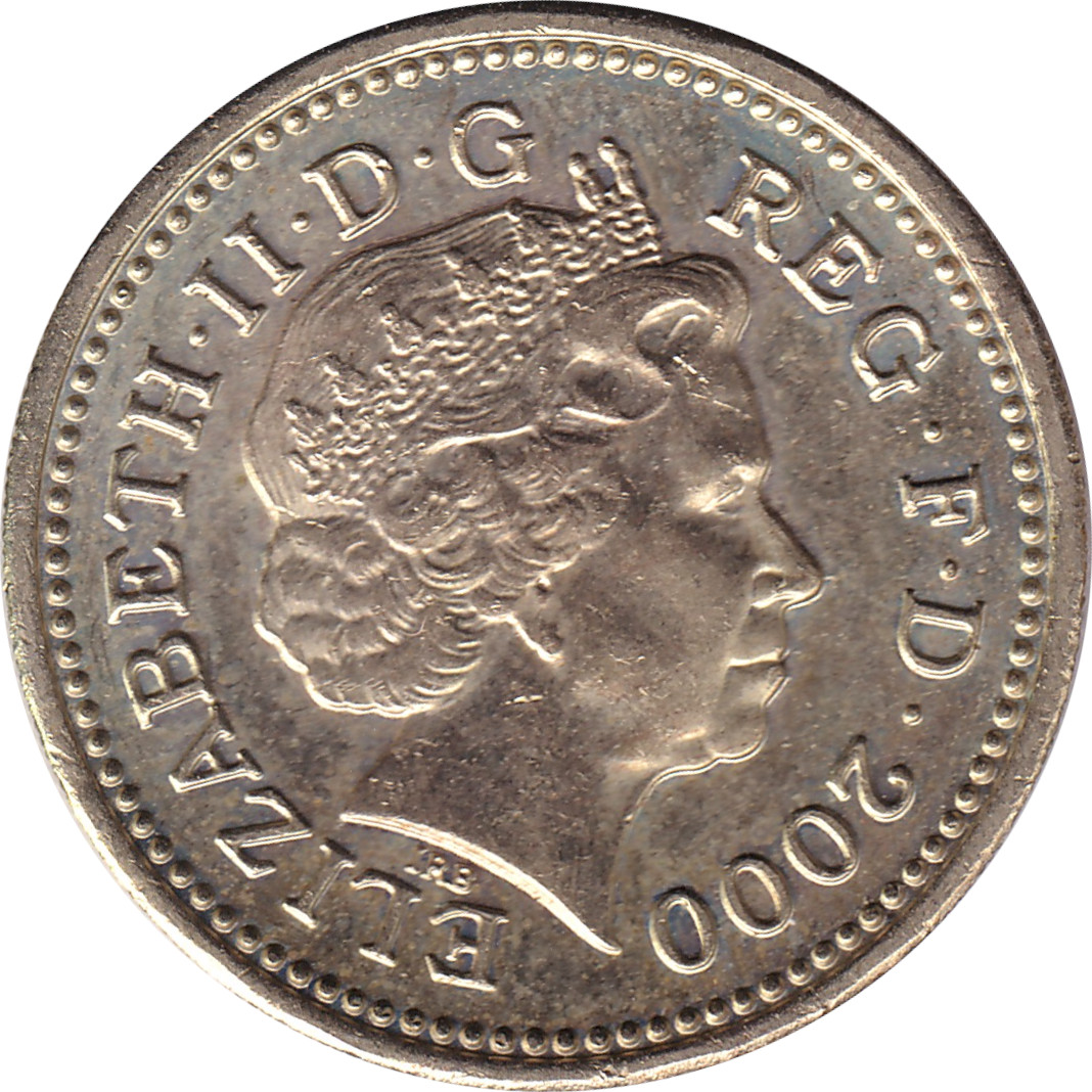 1 pound - Elizabeth II - Tête agée - Dragon de Galles