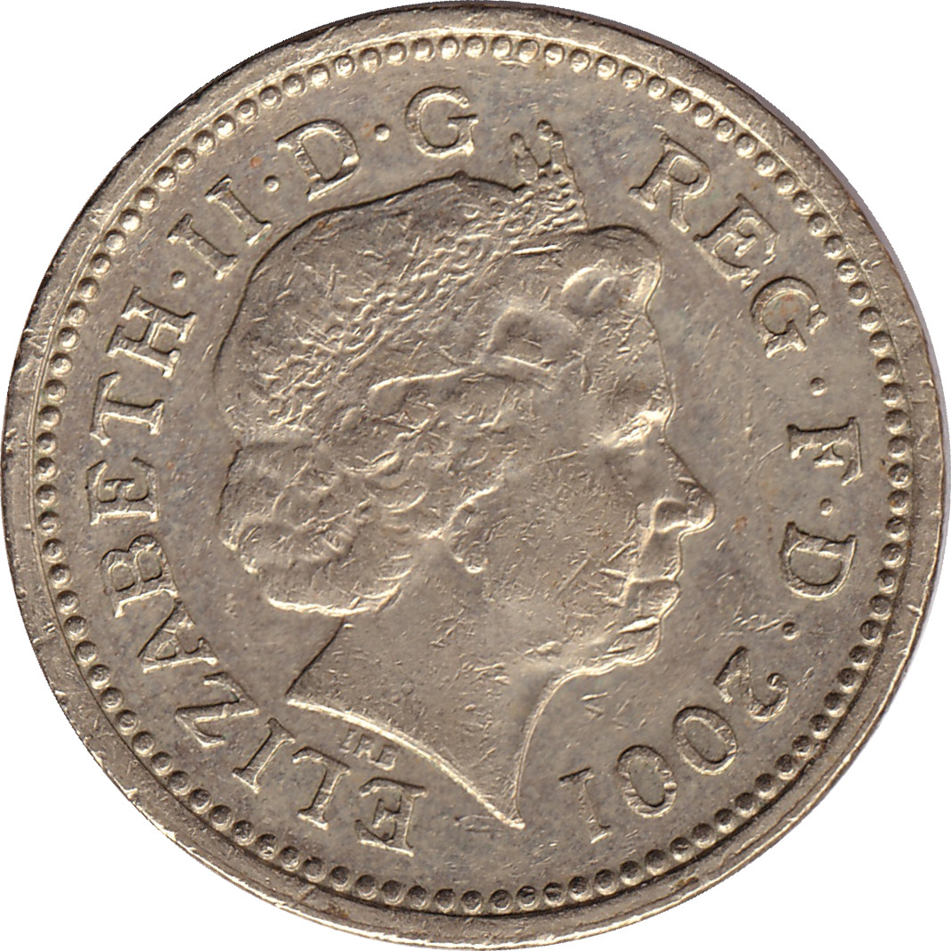 1 pound - Elizabeth II - Tête agée - Croix d'Irlande du Nord