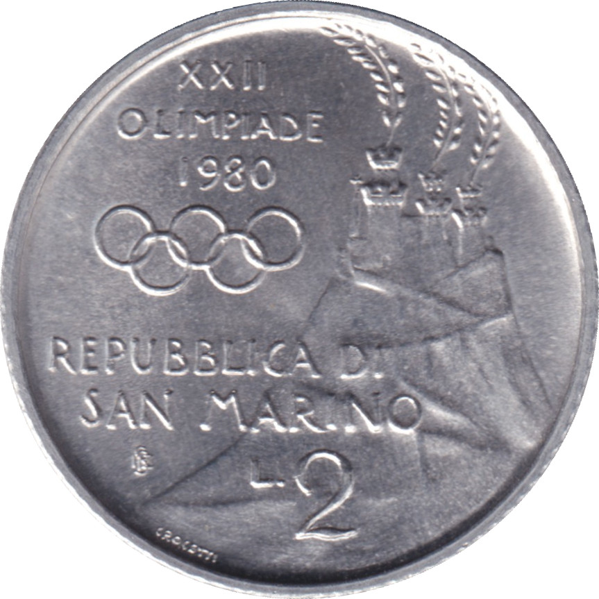 2 lire - Olympiades de Moscou 1980