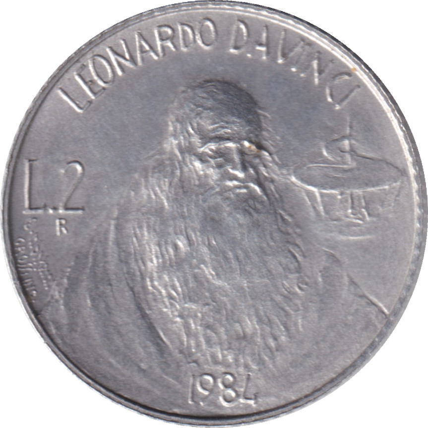 2 lire - Léonard de Vinci