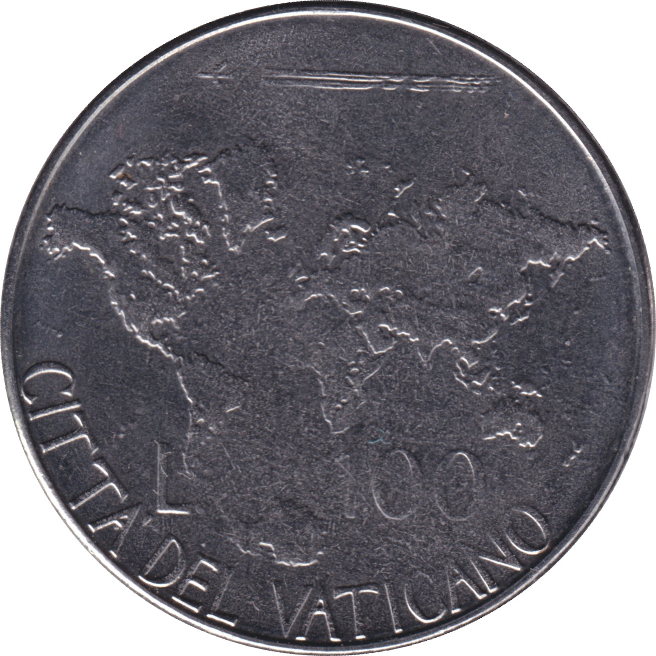 100 lire - Jean Paul II - Mappemonde