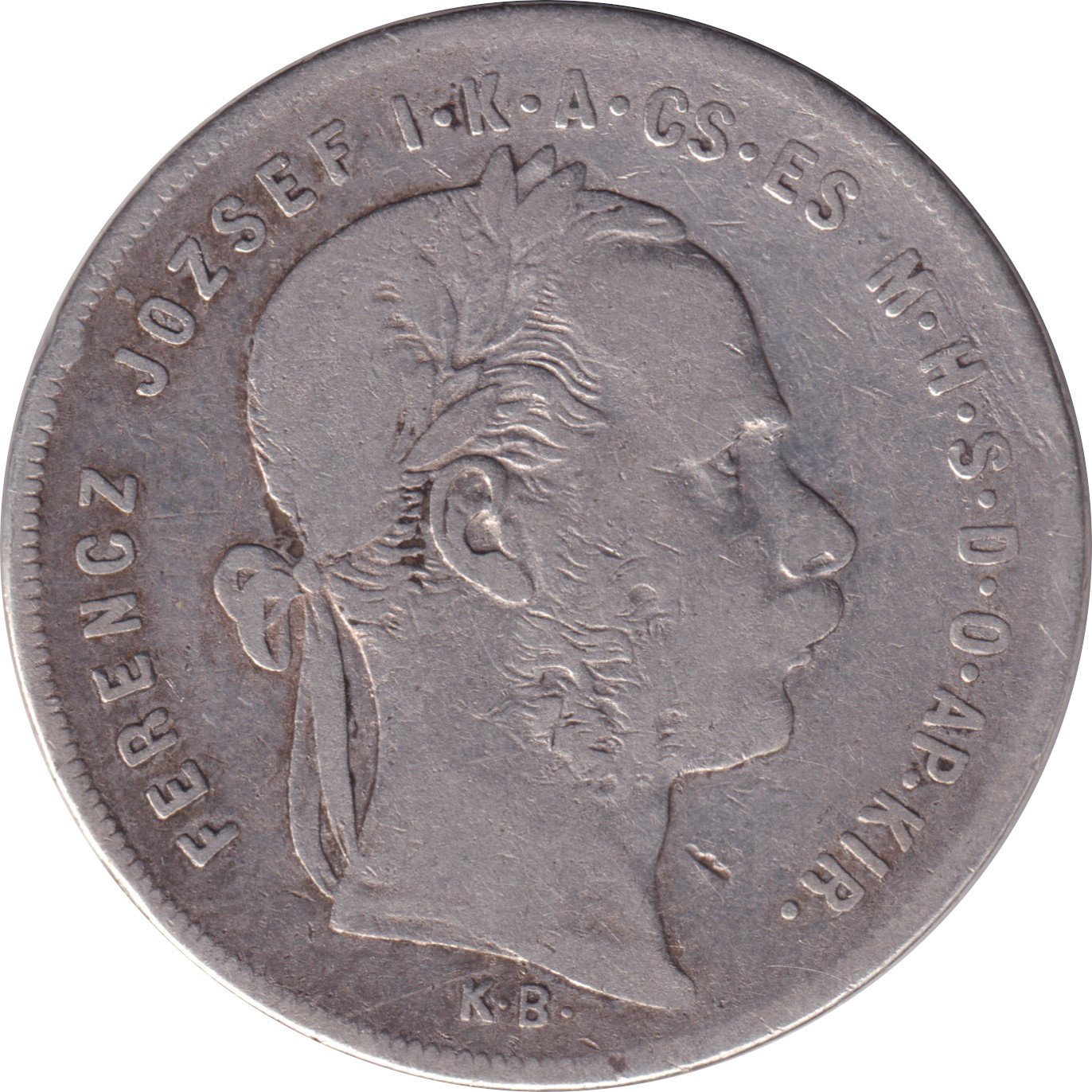 1 forint silver - Franz Jospeh I - Première effigie - Grand blason